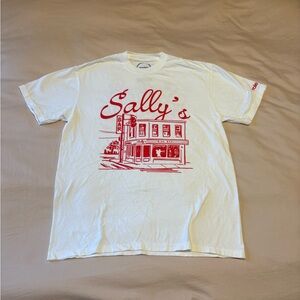 Role Model Sally’s Wine Bar White T-Shirt with Red Graphic